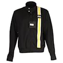 Palm Angels Contrast Stripe Zipped Track Jacket in Black Polyester