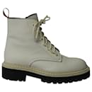 Proenza Schouler Lug Sole Combat Boots in White Calfskin Leather