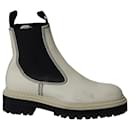 Proenza Schouler Lug Sole Chelsea Boots in White Calfskin Leather
