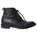 Saint Laurent Army Lace-Up Boots in Black Leather