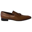 Saint Laurent Tasseled Loafers in Brown Leather