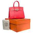 Splendid and luminous Hermes Birkin handbag 30 Two-tone Candy limited edition in Pink Jaipur Epsom leather with white stitching, - Hermès