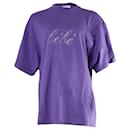 Camiseta extragrande adornada en algodón violeta de Balenciaga Bébé