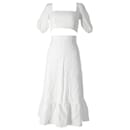Reformation Yucca Top and Skirt Set in White Linen 