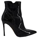 Gianvito Rossi Ankle Boots in Black Patent Leather 