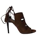 Aquazzura Sexy Thing Cutout Sandals in Brown Suede