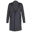 Balenciaga Single-Breasted Long Coat in Black Cotton