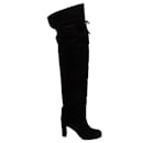 Christian Louboutin Over-the-Knee Boots in Black Suede