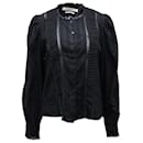 Isabel Marant Etoile Button Front Blouse in Black Cotton 