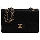 Chanel Classic Double Flap Shoulder Bag in Black Quilted Leather