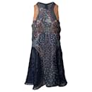 Mary Katrantzou Printed Sleeveless Metallic Dress in Multicolor Silk