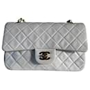 Chanel classic lined flap small lambskin gold hardware timeless white vintage
