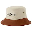 Chapeau Logo - Balmain - Pierre/Marron - Canva