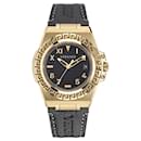 Versace Greca Reaction Leather Watch