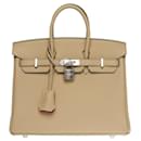 Exceptional Birkin handbag 25 Togo Trench leather back and Bougainvillea interior - Hermès