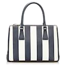 Saffiano Galleria Striped Handbag - Prada