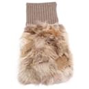 Écharpe en laine bordée de fourrure de renard - Miu Miu