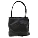 CHANEL Caviar Skin Tote Bag Leather Black CC Auth ar8233 - Chanel