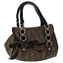 Christian Dior Trotter Canvas Hand Bag Brown Auth am3391