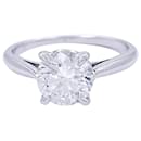 White gold solitaire ring, diamond 1,36 carat. - inconnue