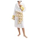 Unisex Versace bathrobe 100% new white and yellow cotton with tags and box - Gianni Versace