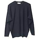 Ami Paris Crewneck Long Sleeve Sweater in Black Wool - Autre Marque