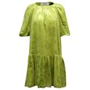 Stine Goya Pleated Lemon Mini Dress in Green Viscose - Autre Marque