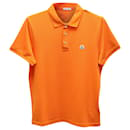 Moncler Pique Short Sleeve Polo in Orange Cotton
