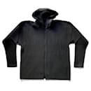 Homme Plissé Black hooded jacket - Issey Miyake
