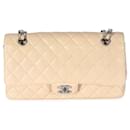 Chanel Beige Quilted Caviar Medium Classic Flap Bag 
