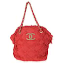 Chanel Red Tweed Nature Cc Tote 