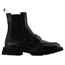 Worker Punk Ankle Boots - Alexander Mcqueen - Black/White - Leather