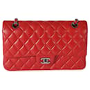Chanel Maroon Lambskin Medium Classic Double Flap Bag 