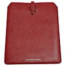 Porta iPad Burberry in pelle rosso scuro
