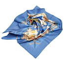 Hermes Blue Cavaliers des Nuages Silk Scarf - Hermès