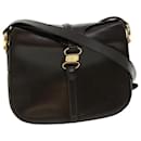 CELINE Shoulder Bag Leather Brown Auth rd4008 - Céline