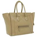 CELINE Luggage Hand Bag Leather Beige Auth ar8357 - Céline