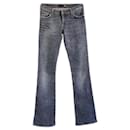Vintage Y2K Just Roberto Cavalli jeans acampanados de cintura baja lavados azul gris azul denim de diseñador ceros piernas extra largas 00es 00Talla S 26 XS - Just Cavalli