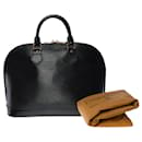 Very Chic Louis Vuitton Alma handbag in black epi leather, garniture en métal doré