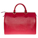 The essential Louis Vuitton Speedy handbag 30 in cherry red epi leather