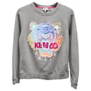 Kenzo Besticktes Obermaterial Sweatshirt aus grauer Baumwolle