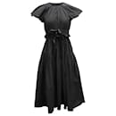 Ulla Johnson Delmara Midi Dress in Black Cotton