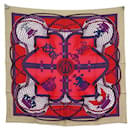 NEW HERMES SCARF LARGE OUTFIT ORIGNY CARRE 90 RED SILK NEW SILK SCARF - Hermès