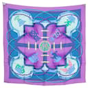 NEW HERMES SCARF LARGE OUTFIT ORIGNY CARRE 90 PURPLE SILK NEW SILK SCARF - Hermès