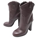 NINE GUCCI BOOTS SHOES 270515 runway 36 CHOCOLATE LEATHER NEW BOOTS - Gucci