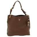PRADA Shoulder Bag Leather Brown Auth ar8324 - Prada