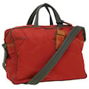 Prada Hand Bag Nylon 2way Red Auth ar8326