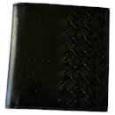Bottega Veneta black single fold men's wallet