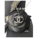 CC B12A logo classic square crystal necklace in SHW box receipt - Chanel