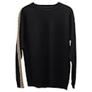 Fendi FF Logo Side Stripe Sweater in Black Wool